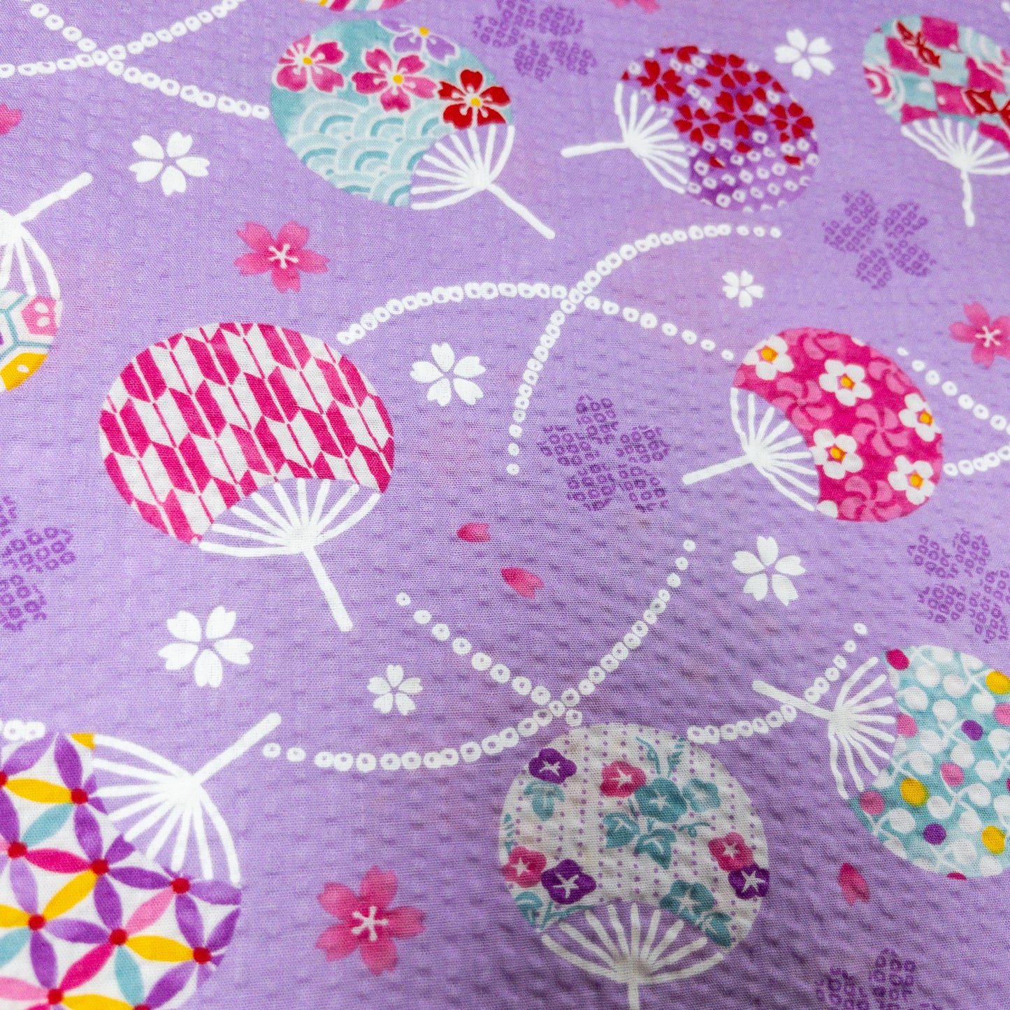 Japan | Japanese summer 夏祭扇子 | cotton seer sucker 泡泡棉浴衣布