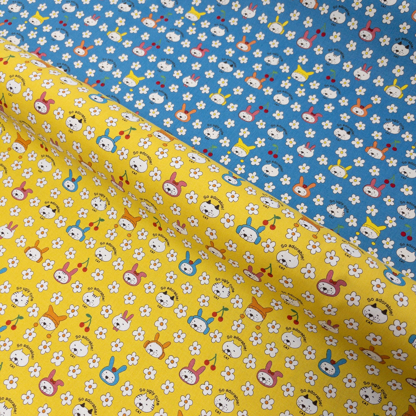 Kobayashi | floral cats with hat花和帶帽貓貓 | cotton printed canvas 純棉