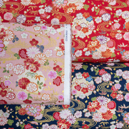 Japan | japanese hot stamping water pattern 燙金和風水紋花 | cotton printed poplin 竹節純棉