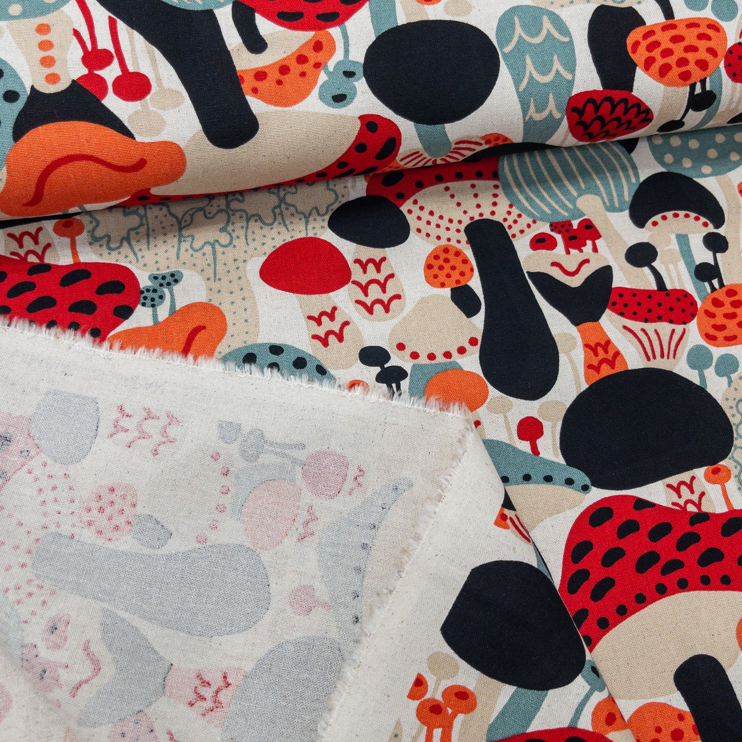 Kobayashi | abstract mushroom 彩色蘑菇 | cotton linen 棉麻