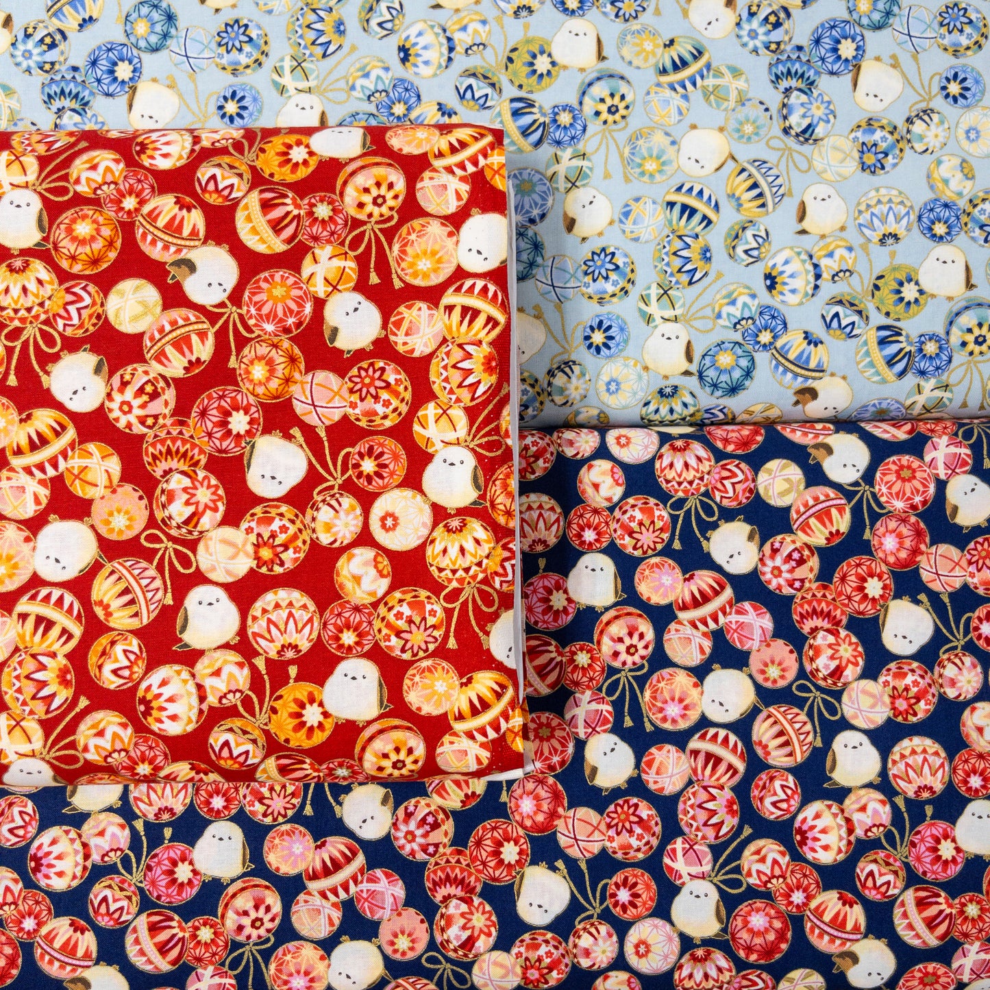 Quilt Gate | birds 雪之妖精波波球 | cotton printed sheeting 純棉