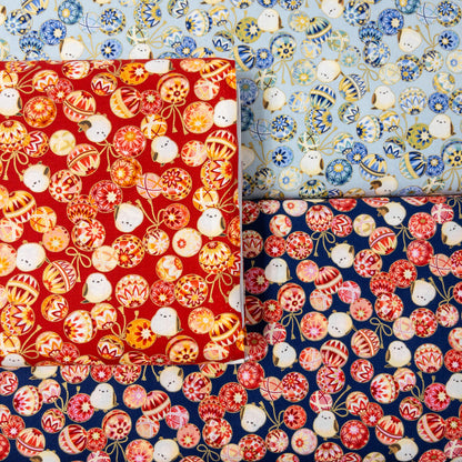 Quilt Gate | birds 雪之妖精波波球 | cotton printed sheeting 純棉