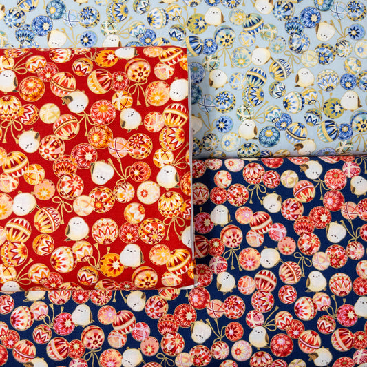 Quilt Gate | birds 雪之妖精波波球 | cotton printed sheeting 純棉