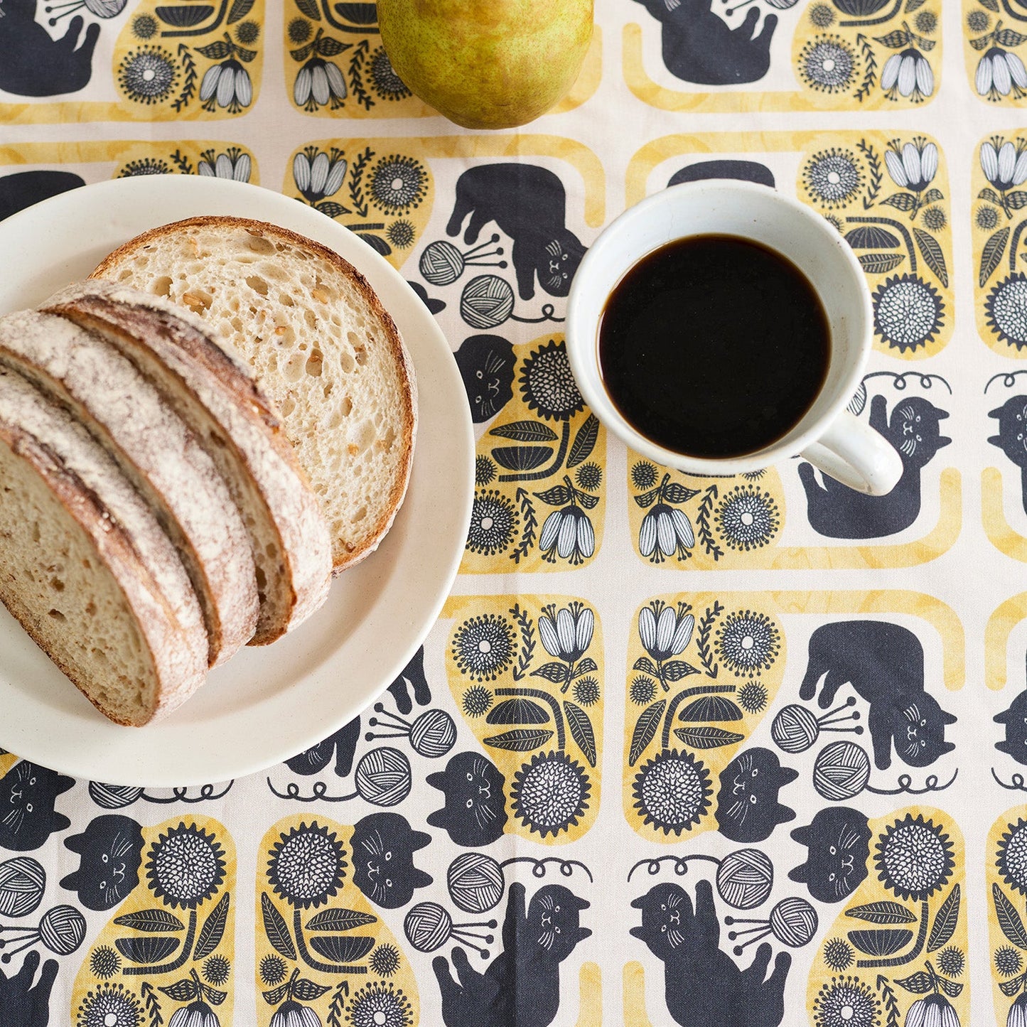 Kokka | 365 cat. art black cats 黑貓 | cotton printed sheeting 純棉