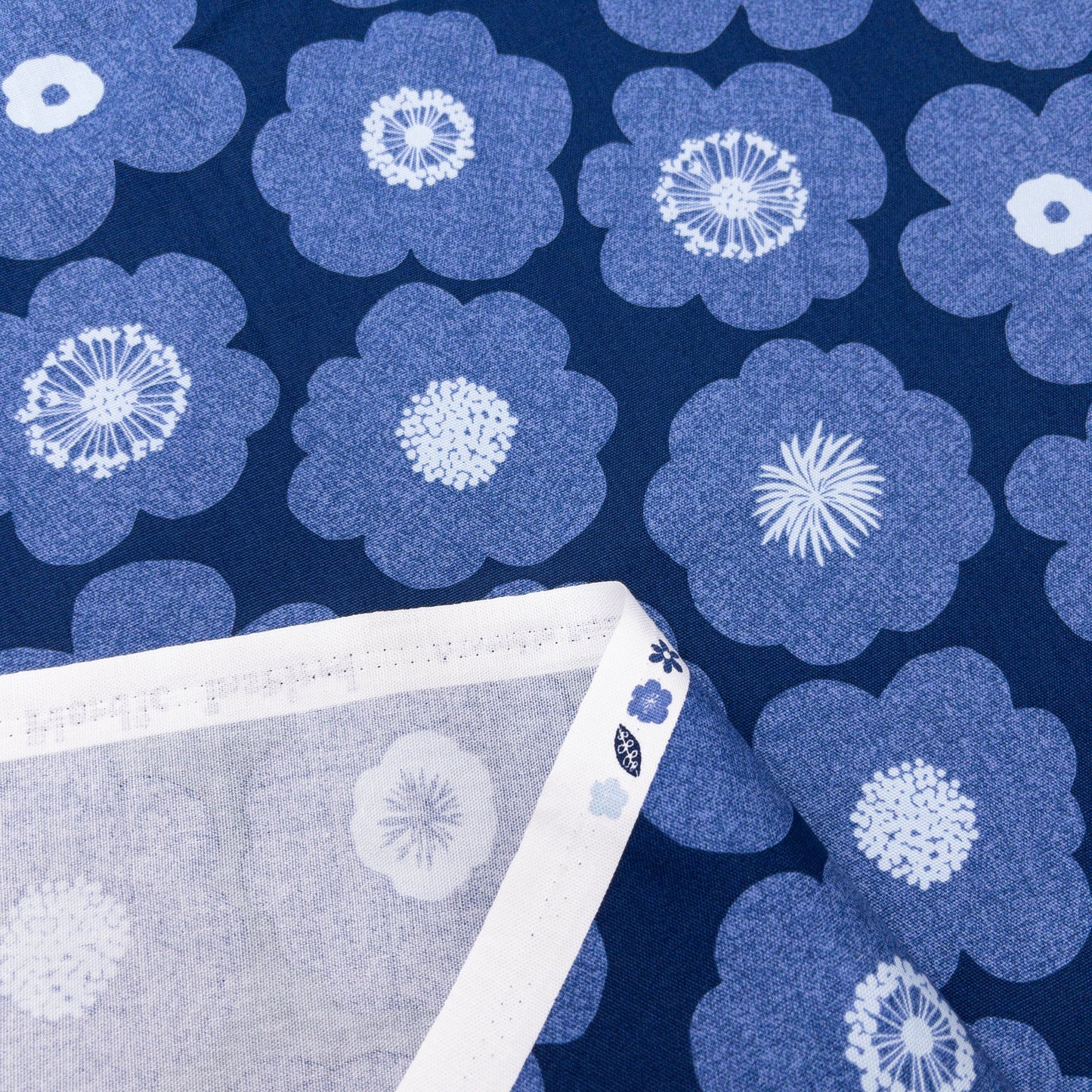 Japan | denim blue flowers 藍色牛仔花朵 | cotton printed oxford 純棉