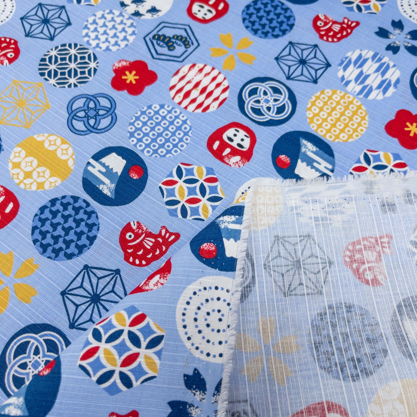 Japan | dots circle japanese pattern 圓形和風圖案 | cotton printed dobby 竹節純棉