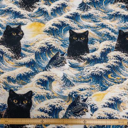 Taiwan | 波浪黑貓 black cats | cotton 純棉