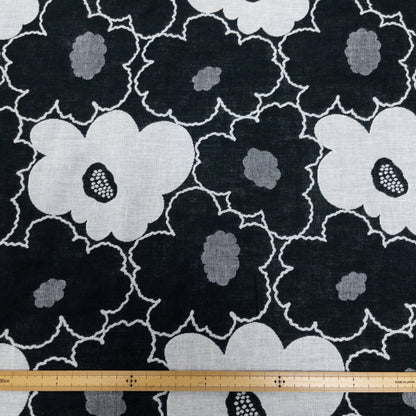 Kobayashi | Nordic floral 北歐拼色線條花 | cotton double weave jacquard 純棉雙面提花