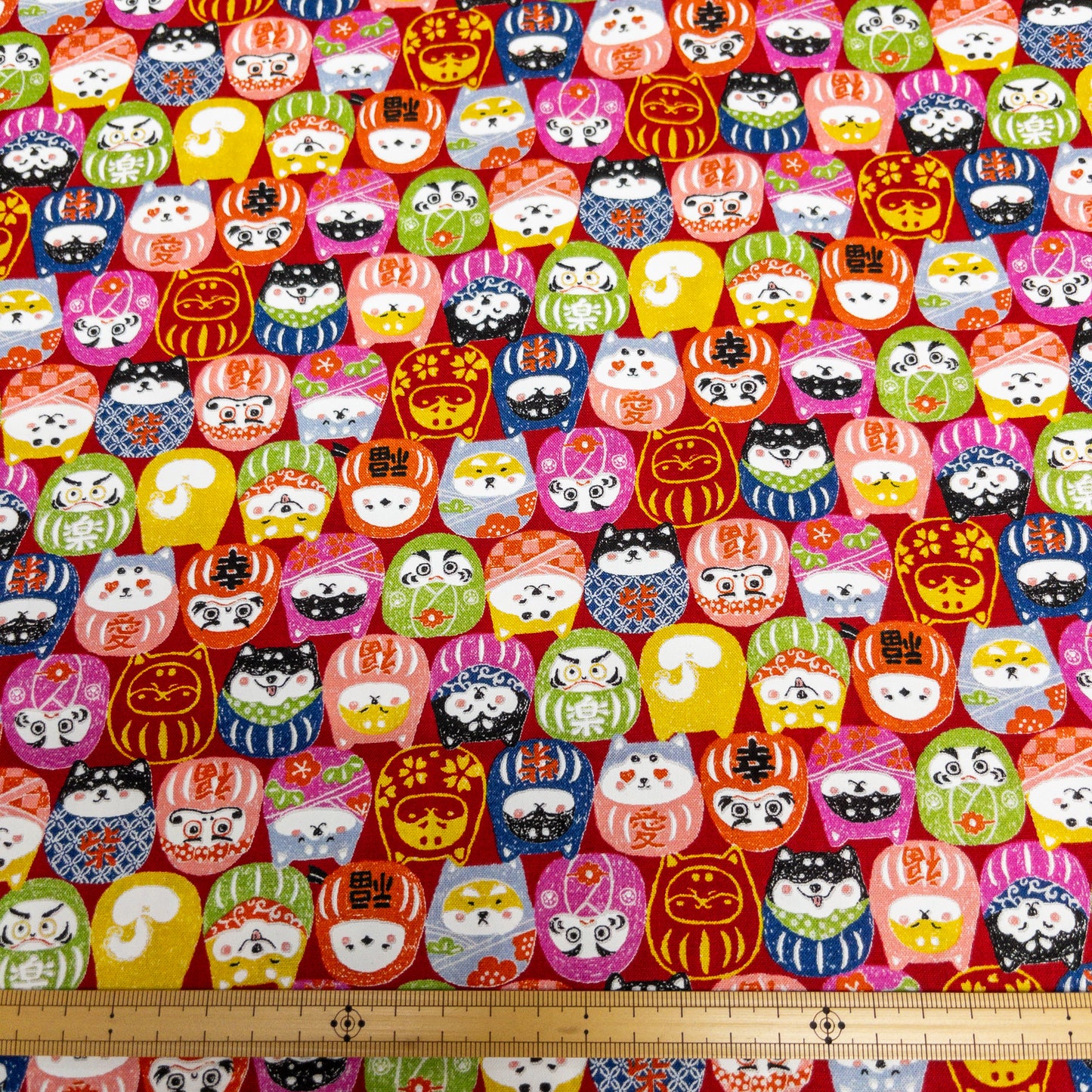 Japan | shiba daruma 柴犬達摩 | cotton printed sheeting