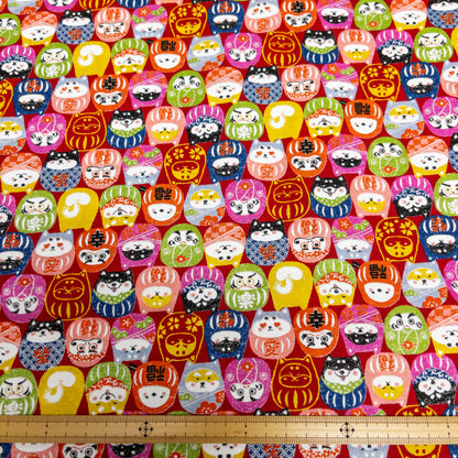 Japan | shiba daruma 柴犬達摩 | cotton printed sheeting