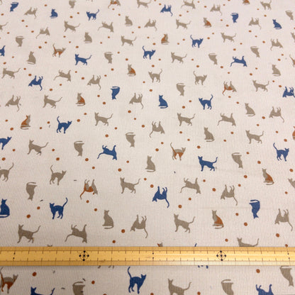 Japan | cat dots 貓貓波點 | cotton printed corduroy 薄燈芯絨