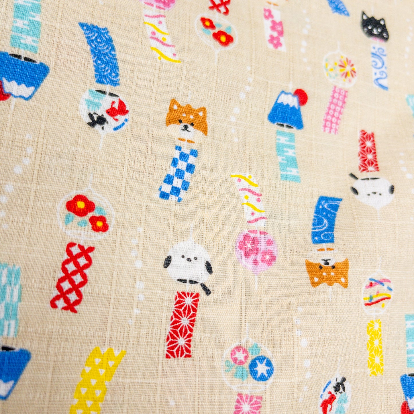 Japan | wind chimes 動物風鈴 | cotton printed dobby 竹節棉