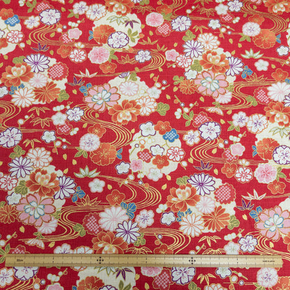 Japan | japanese hot stamping water pattern 燙金和風水紋花 | cotton printed poplin 竹節純棉