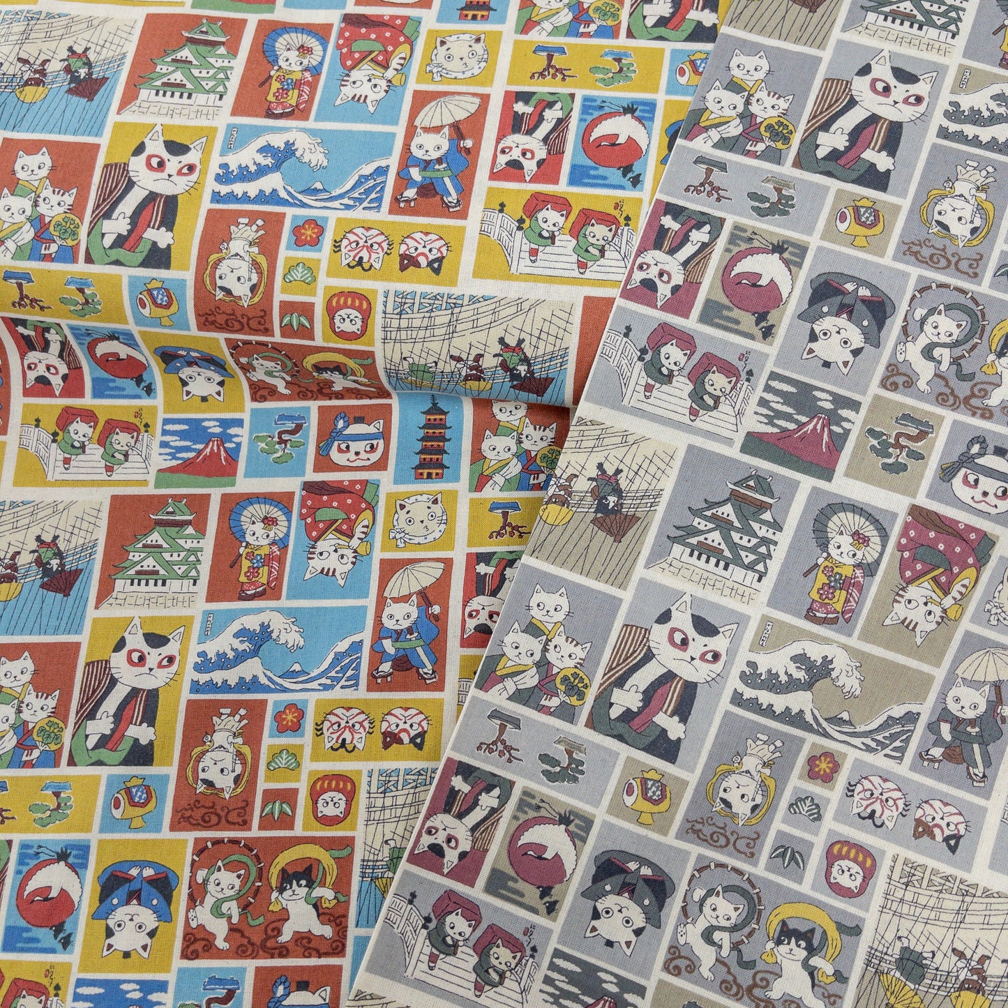 Japan | japanese cats 江戸浮世繪貓 | cotton linen canvas 棉麻