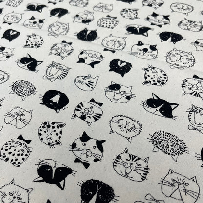 Japan | cat face 貓貓臉 | cotton printed oxford 純棉