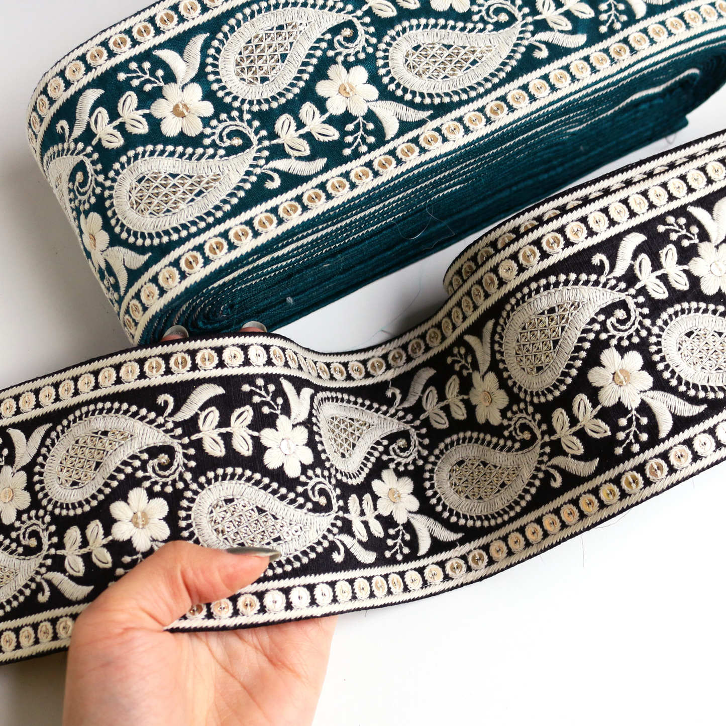 embroidery webbing 刺繡帶 | paisley 腰果花 8.5cm