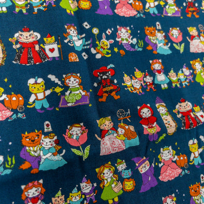 Japan | cat fairy tale 貓貓童話故事 | cotton printed sheeting 純棉