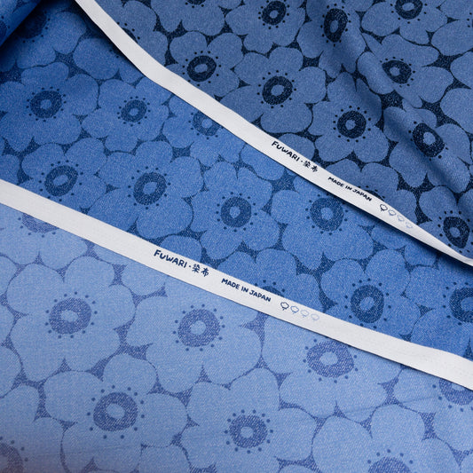 Japan | Crayon-style flowers 蠟筆風格北歐花 | cotton printed oxford 純棉