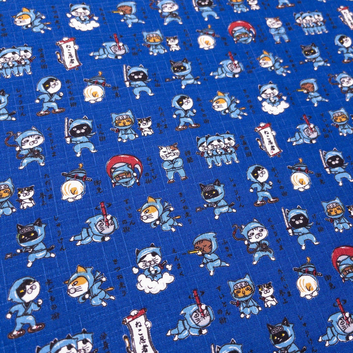 Japan | ninja cat 忍者貓太郎 | cotton printed dobby 竹節棉
