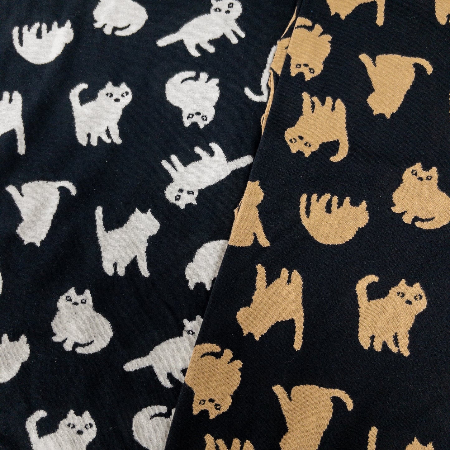 maffon | chubby cat 胖貓貓 | cotton jacquard knit 雙面純棉提花針織 - 160cm