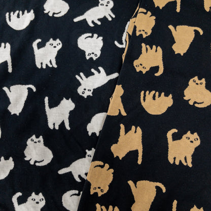 maffon | chubby cat 胖貓貓 | cotton jacquard knit 雙面純棉提花針織 - 160cm