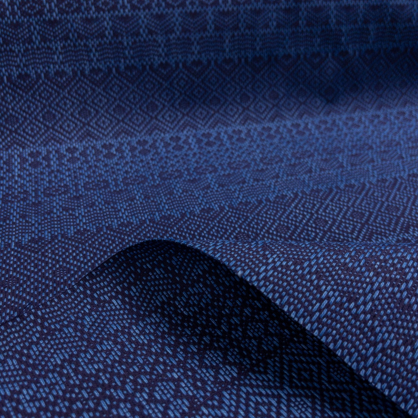 Japan |  Indigo Asagi Sashiko rhombus  | Sashiko-ori 刺子織