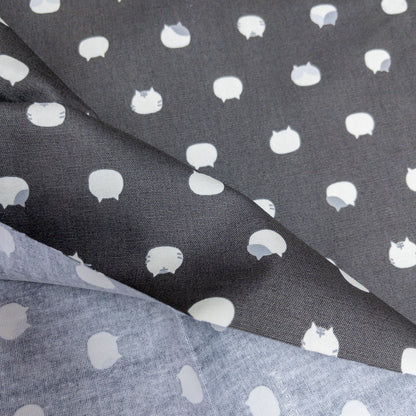 Japan | 「ねこたま」cat heads 彩色小貓頭 | cotton printed oxford 純棉