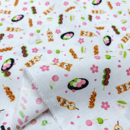 Japan | Japanese sweets shiba 和菓子柴犬 | cotton printed dobby 純棉竹節