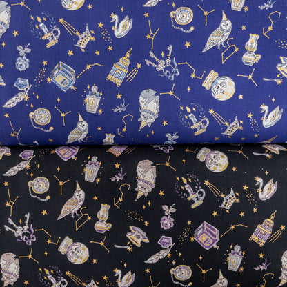 Japan | magic and animals 燙金魔法工具與動物 | cotton printed sheeting 純棉