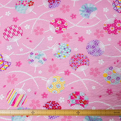 Japan | Japanese summer 夏祭扇子 | cotton seer sucker 泡泡棉浴衣布
