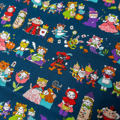 Japan | cat fairy tale 貓貓童話故事 | cotton printed sheeting 純棉