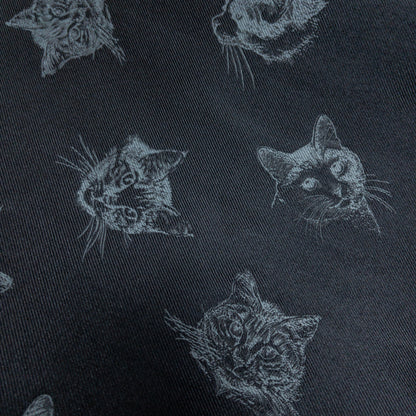 Japan | 黑色貓刺繡 | polyester jacquard 聚酯提花布