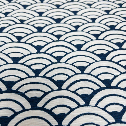 Japan | seigaiha 青海波竹節綿 | cotton printed sheeting 純棉