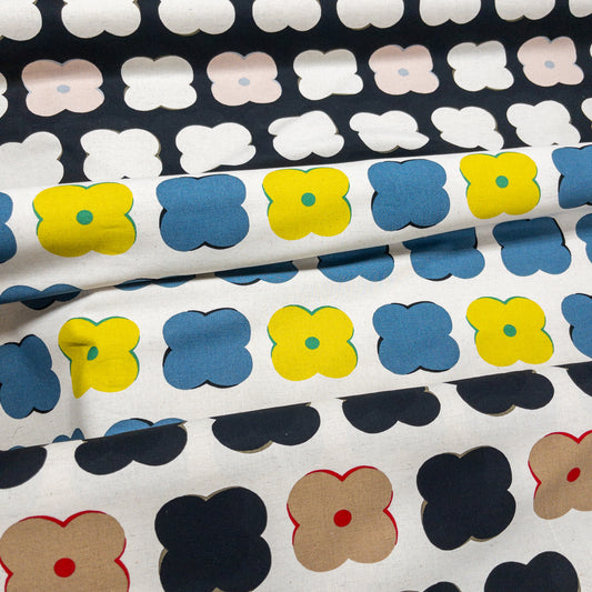 Kobayashi | cute flowers 可愛花形圖案 | cotton linen 棉麻