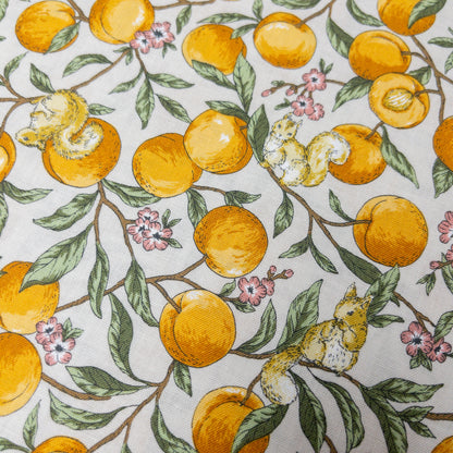 Japan | peach squirrel 桃子松鼠 | cotton printed sheeting 純棉