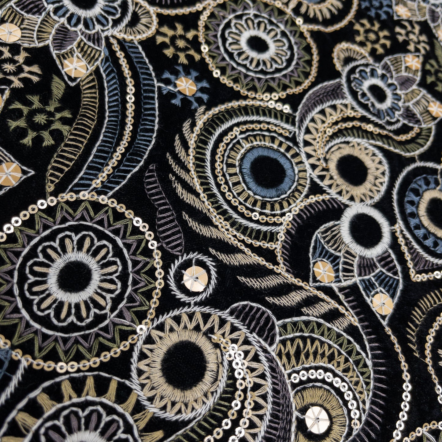 India | wheel embroidered fabric 圓輪花紋刺繡布