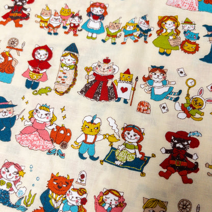 Japan | cat fairy tale 貓貓童話故事 | cotton printed sheeting 純棉