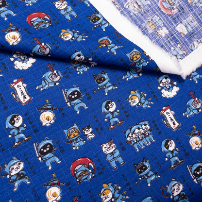 Japan | ninja cat 忍者貓太郎 | cotton printed dobby 竹節棉