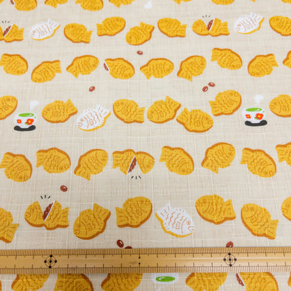 Japan | taiyaki 紅豆鯛魚燒 | cotton printed dobby 竹節棉