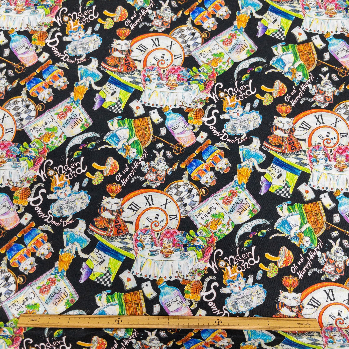 Japan | 『Hoyoka』Alice in Nyanderland Cats 愛麗絲貓貓 | cotton printed sheeting 純棉