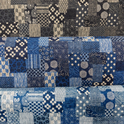 Japan | patchwork pattern 拼布圖案 | cotton printed poplin 竹節純棉