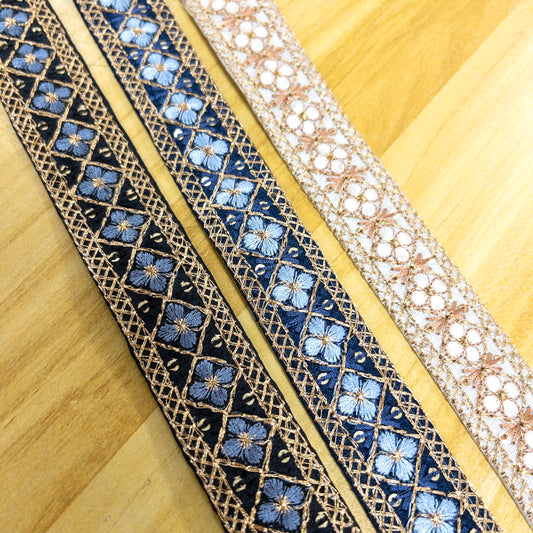 embroidery webbing 刺繡帶 | diamond flower 菱形花 2.5cm