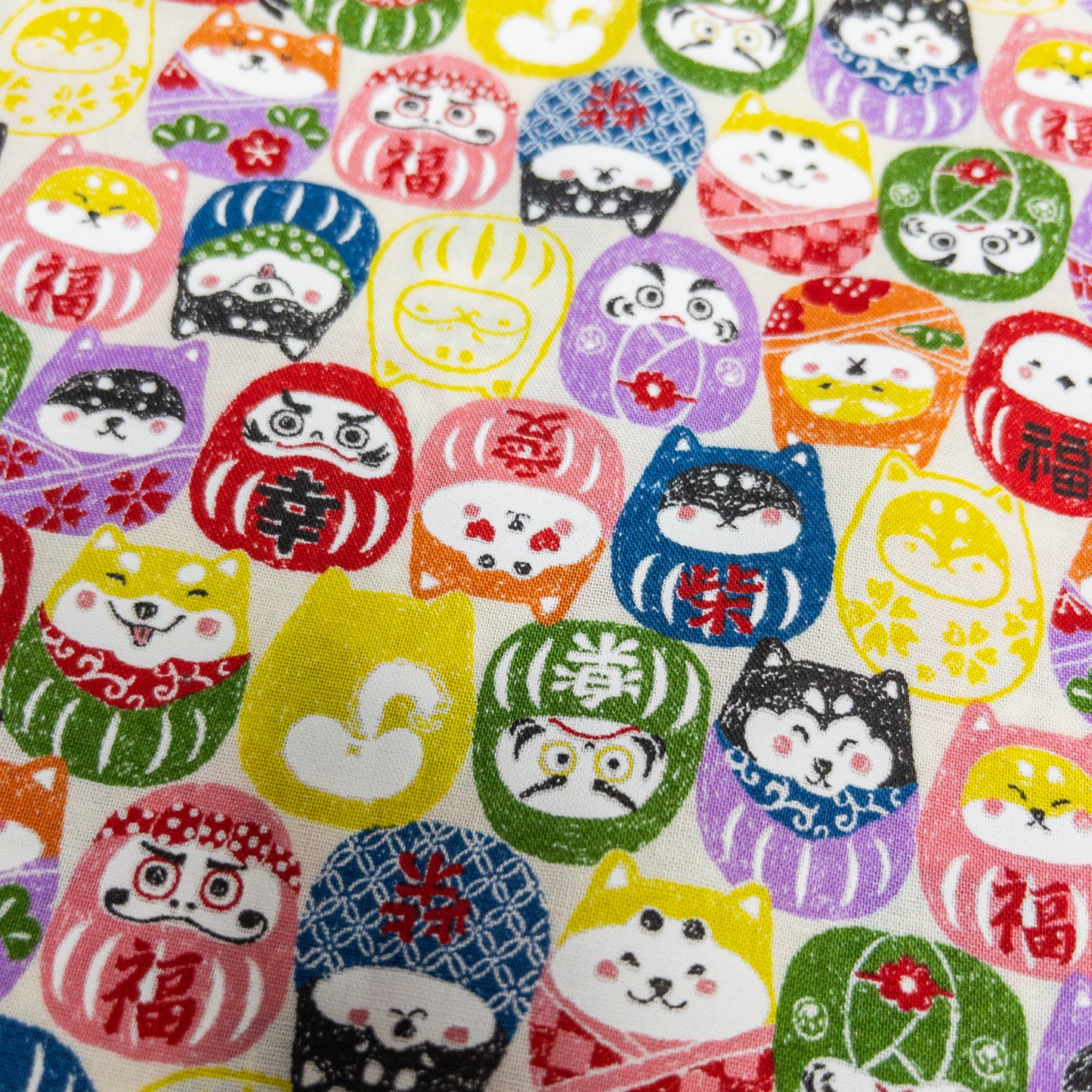 Japan | shiba daruma 柴犬達摩 | cotton printed sheeting