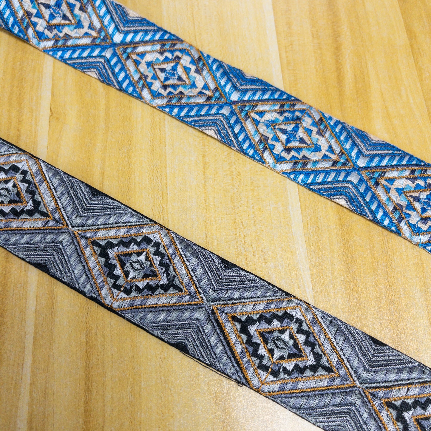 India | 菱形紋 4cm | embroidery webbing 刺繡帶