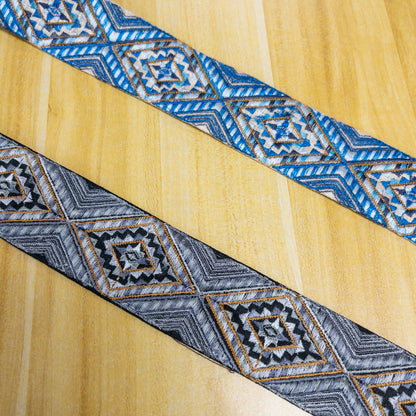 India | 菱形紋 4cm | embroidery webbing 刺繡帶