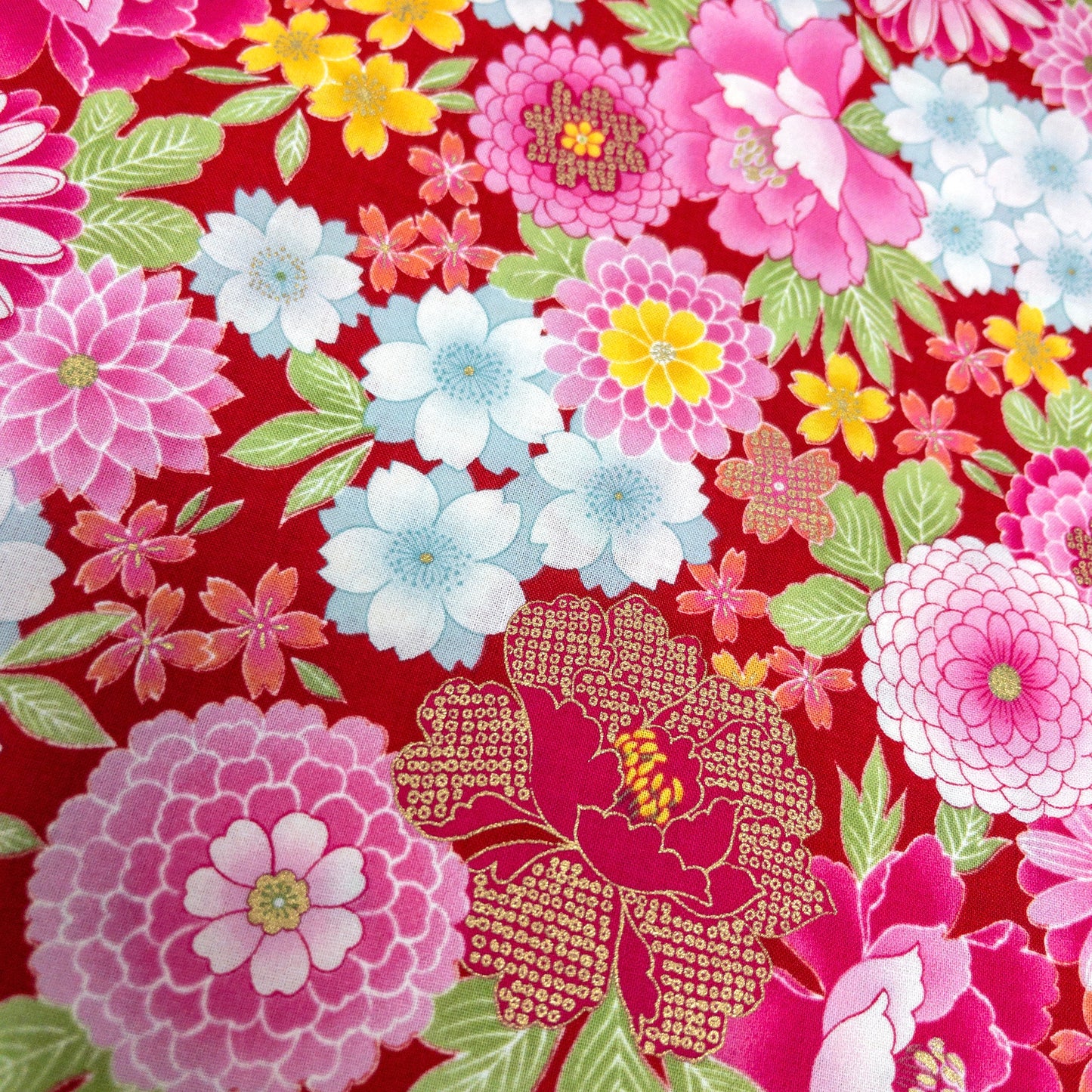 Japan | gilded japanese kaioke 燙金繡球百花 | cotton printed shirting 純棉