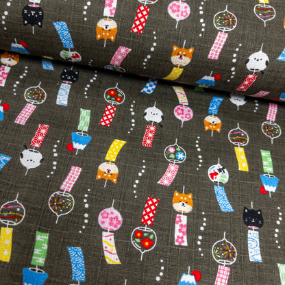 Japan | wind chimes 動物風鈴 | cotton printed dobby 竹節棉