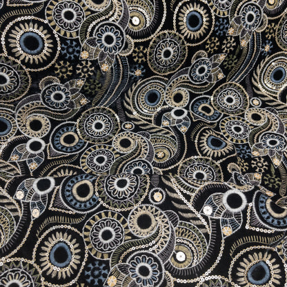 India | wheel embroidered fabric 圓輪花紋刺繡布