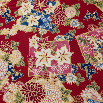 Quilt Gate | Japanese flowers butterfly 和風花球蝴蝶 | cotton printed sheeting 純棉