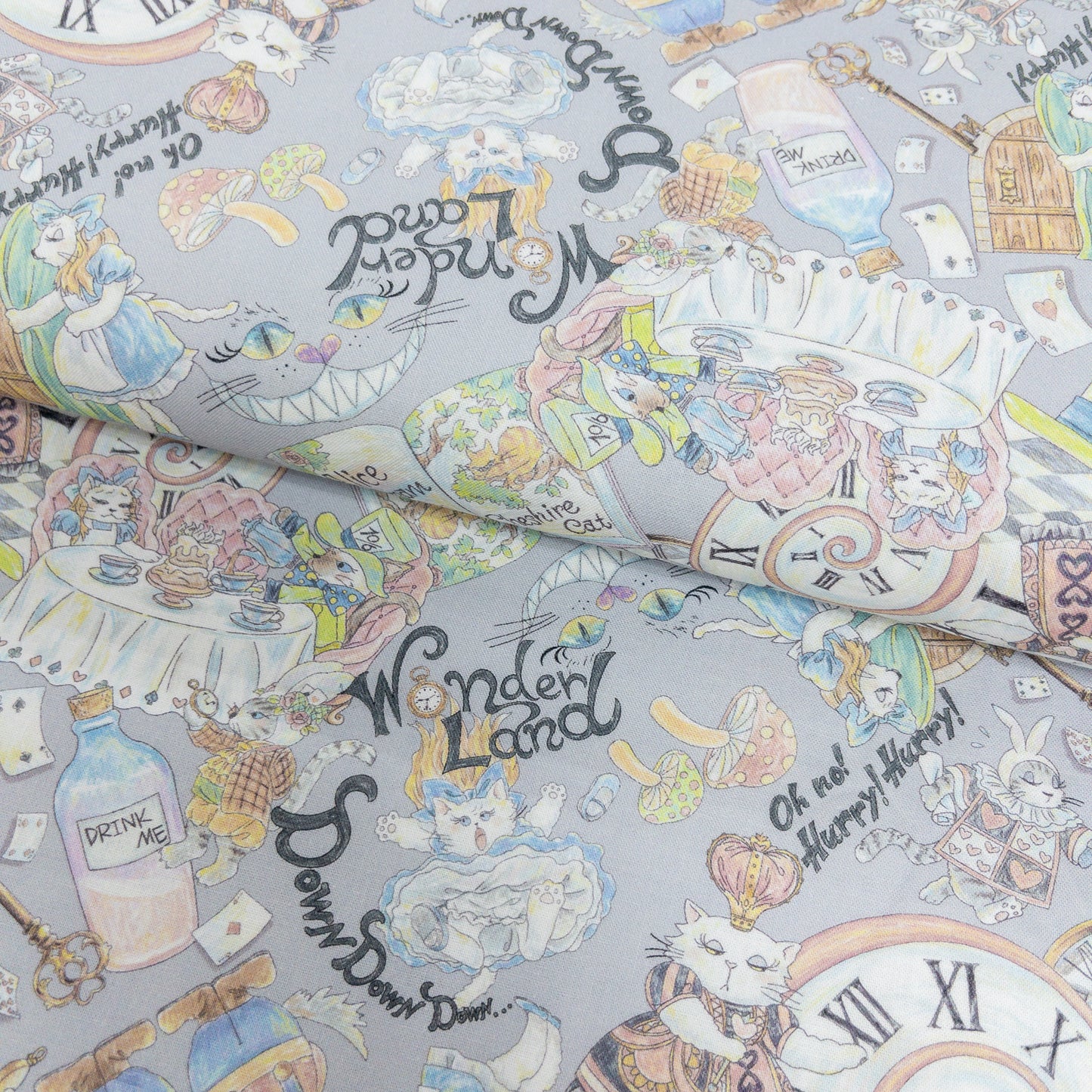 Japan | 『Hoyoka』Alice in Nyanderland Cats 愛麗絲貓貓 | cotton printed sheeting 純棉